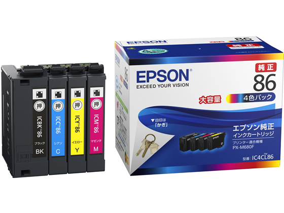 エプソン インクカートリッジ 大容量 4色パック IC4CL86