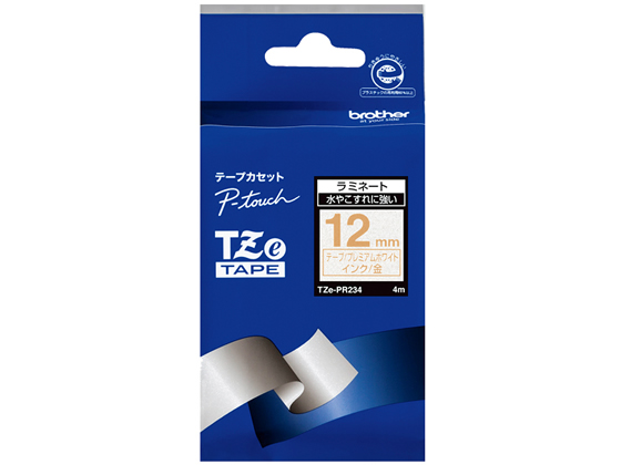 ブラザー ラベルプリンター用おしゃれテープ12mm プレミアムホワイト 金 ブラザー ラベルプリンター用おしゃれテープ12mm プレミアムホワイト 金