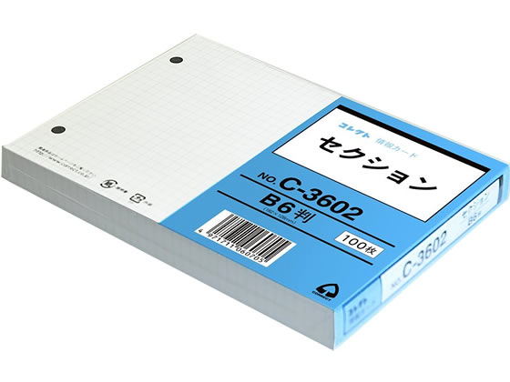 コレクト 情報カードB6 セクション(5mm方眼)両面 100枚 C-3602が コレクト 情報カードB6 セクション(5mm方眼)両面 100枚 C-3602が
