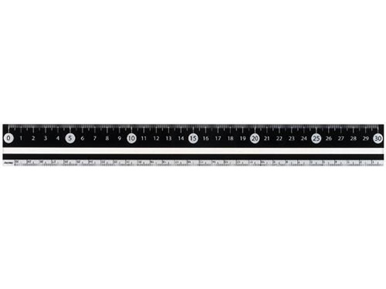 レイメイ 見やすい白黒定規 30cm ブラック APJ281B