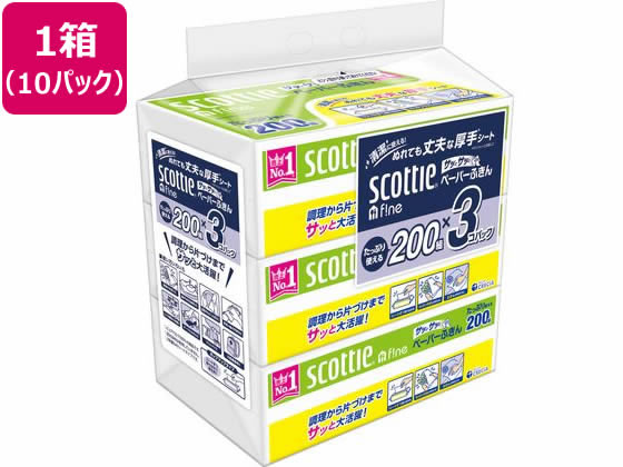 クレシア スコッティ ファイン ペーパーふきん サッとサッと 3個入*10パック