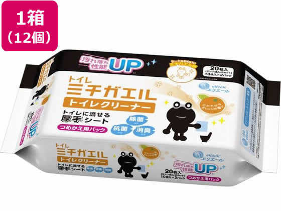 大王製紙 エリエール ミチガエルトイレクリーナー つめかえ用 20枚 12個 大王製紙 エリエール ミチガエルトイレクリーナー つめかえ用 20枚 12個