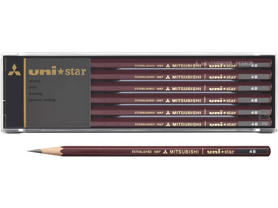 三菱鉛筆 ユニスター6角 鉛筆 4B 12本入 US4B