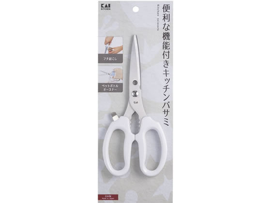 貝印 KK キッチンバサミ フタ起こし&ペットボトルオープナー付 DH8001
