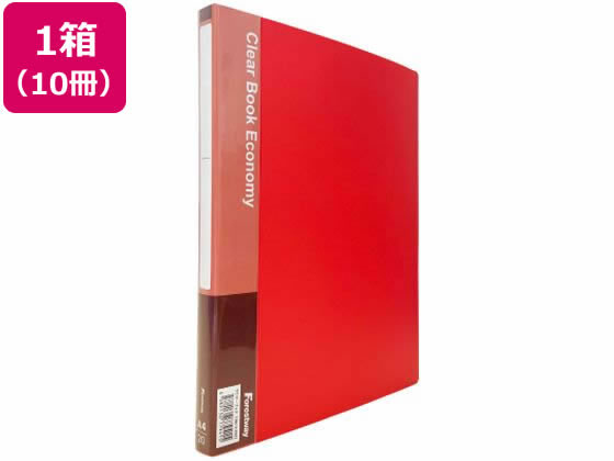 Forestway クリヤーブック エコノミー A4 20ポケット 赤 10冊