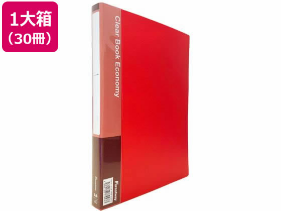 Forestway クリヤーブック エコノミー A4 40ポケット 赤 30冊