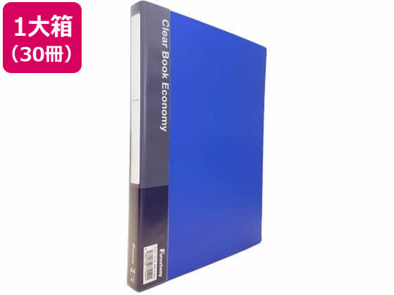 Forestway クリヤーブック エコノミー A4 40ポケット 青 30冊