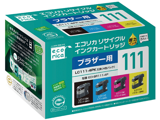 エコリカ ブラザー用リサイクルインクカートリッジLC111-4PK