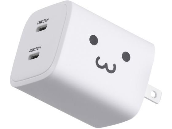 エレコム USB充電器 45W C×2 しろちゃん MPA-AC10945WF エレコム USB充電器 45W C×2 しろちゃん MPA-AC10945WF
