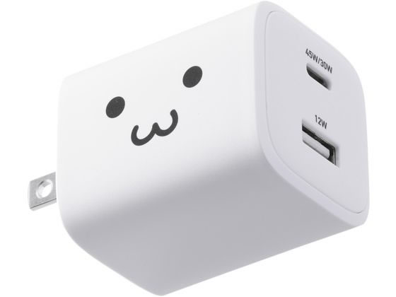 エレコム 充電器 45W C×1 A×1 しろちゃん MPA-AC11045WF エレコム 充電器 45W C×1 A×1 しろちゃん MPA-AC11045WF