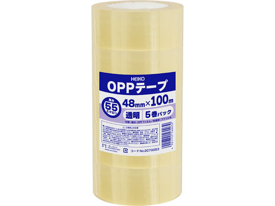 ヘイコー OPPテープ 55μ 48mm×100m 透明5巻 2079053が1,003円 通販