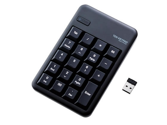 エレコム ワイヤレステンキーパッド ブラック TK-TDM017BK エレコム ワイヤレステンキーパッド ブラック TK-TDM017BK
