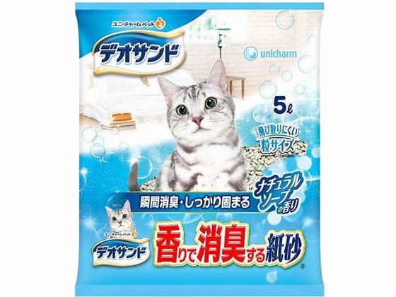 ユニ・チャームペットケア デオサンド香りで消臭する紙砂ナチュラルソープ5L