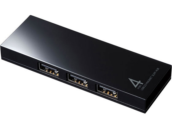 サンワサプライ 磁石付スリム4ポートUSB2.0ハブ USB-2H401BKN サンワサプライ 磁石付スリム4ポートUSB2.0ハブ USB-2H401BKN