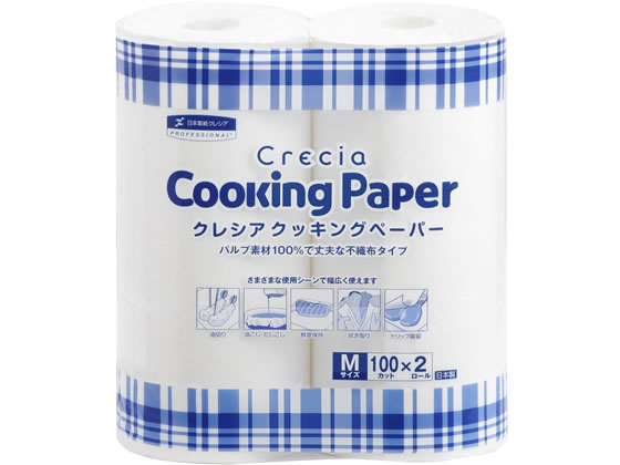 クレシア クッキングペーパー Mサイズ 100カット 2ロール