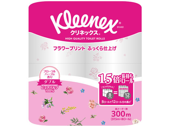 クレシア クリネックス 長持ちプリント ダブル フローラルハーブ 8ロール 24901