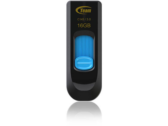 TEAM USB3.0スライド式USBメモリー 16GB ブルー TC145316GL01