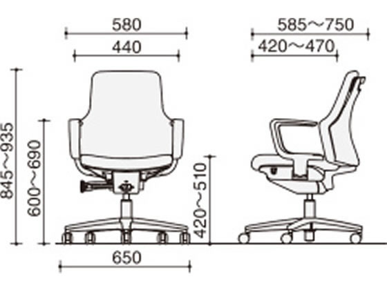 グーフォ肘無ローバック　ホワイトシェル　タンジェリン　Ｖキャスター CR-G2700E1G9Y4-VNN 66333098 送料無料 コクヨ kok | メーカー配送・設置・組立 コクヨ オフィスチェア
