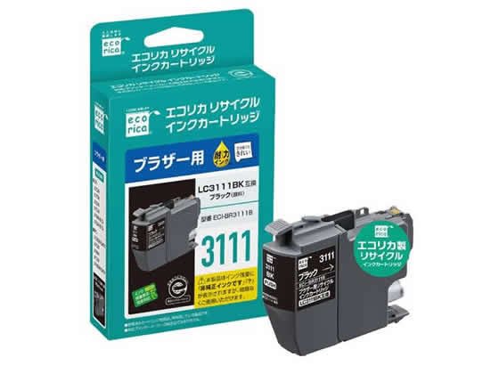 エコリカ ブラザー用リサイクルインクカートリッジ ブラック ECI-BR3111B エコリカ ブラザー用リサイクルインクカートリッジ ブラック ECI-BR3111B