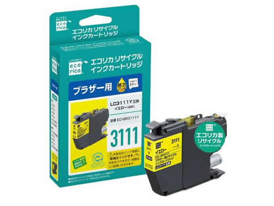 エコリカ ブラザー用リサイクルインクカートリッジ イエロー ECI-BR3111Y エコリカ ブラザー用リサイクルインクカートリッジ イエロー ECI-BR3111Y
