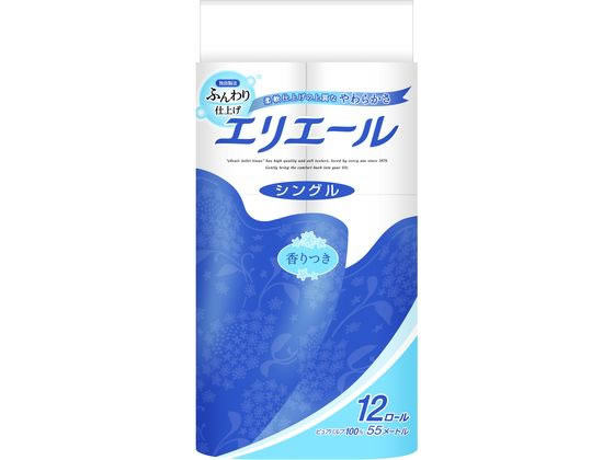 大王製紙 エリエール トイレットティシュー 55m シングル 12ロール 大王製紙 エリエール トイレットティシュー 55m シングル 12ロール