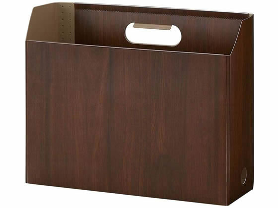 セキセイ WOODSSTYLE ボックスファイル A4ヨコ ダークブラウン