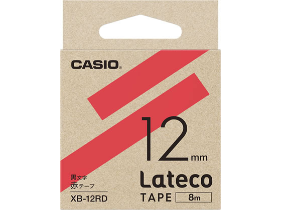 カシオ ラテコ 詰め替え用テープ 12mm 赤 黒文字 XB-12RD
