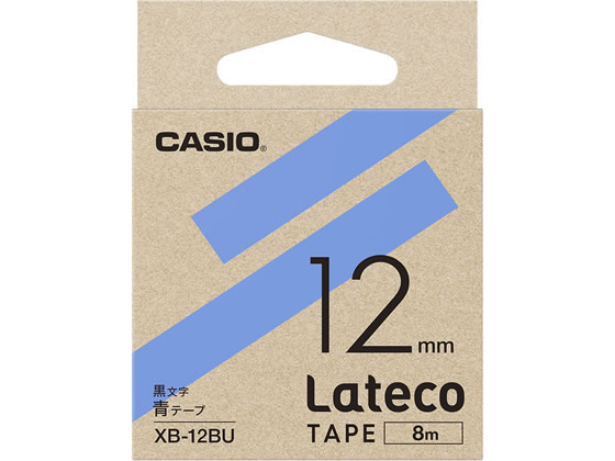 カシオ ラテコ 詰め替え用テープ 12mm 青 黒文字 XB-12BU カシオ ラテコ 詰め替え用テープ 12mm 青 黒文字 XB-12BU