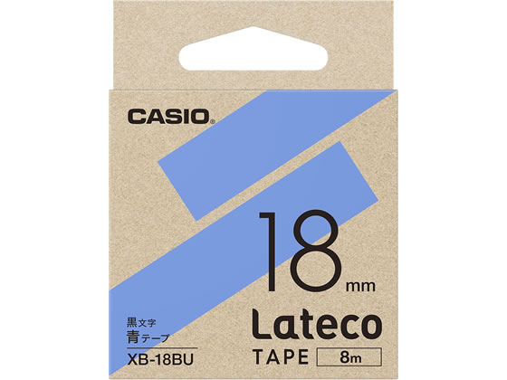 カシオ ラテコ 詰め替え用テープ 18mm 青 黒文字 XB-18BU カシオ ラテコ 詰め替え用テープ 18mm 青 黒文字 XB-18BU