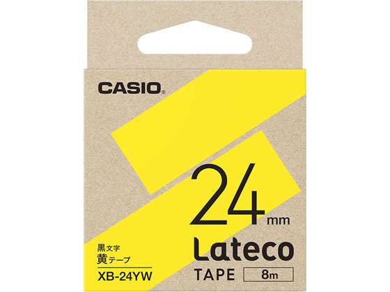 カシオ ラテコ 詰め替え用テープ 24mm 黄 黒文字 XB-24YW カシオ ラテコ 詰め替え用テープ 24mm 黄 黒文字 XB-24YW