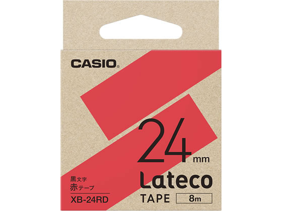 カシオ ラテコ 詰め替え用テープ 24mm 赤 黒文字 XB-24RD