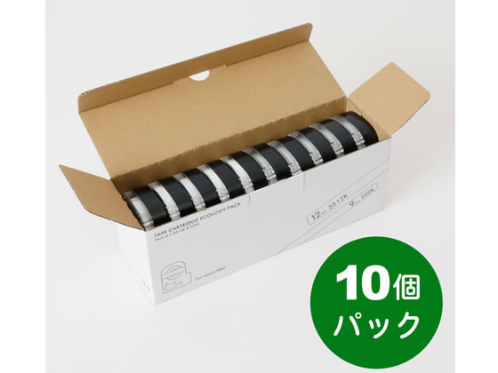 キングジム テプラPROテープ 12mm・9mm各5個 白／黒文字 10個