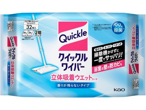 KAO クイックルワイパー 立体吸着ウエットシート 32枚