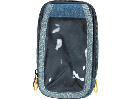 TRUSCO デニムスマホケース 可動式タッチフィルム ブラック TDC-S202 TRUSCO デニムスマホケース 可動式タッチフィルム ブラック TDC-S202