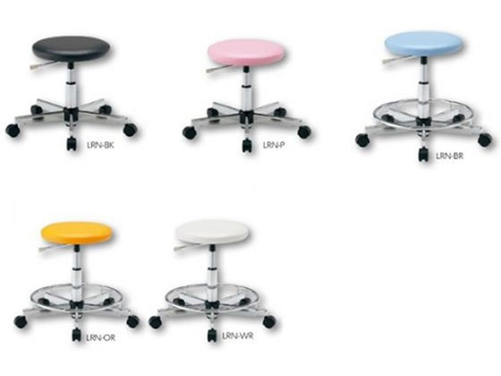 アズワン カラフルラウンドチェア(足掛リング有り) LRC-BKR 2-672-01 アズワン カラフルラウンドチェア LRC-OR ⁄2-672-04 アズワン 2-672-01