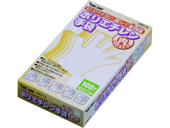 川西工業 ポリエチレン手袋 内エンボス クリア M 100枚 #2013