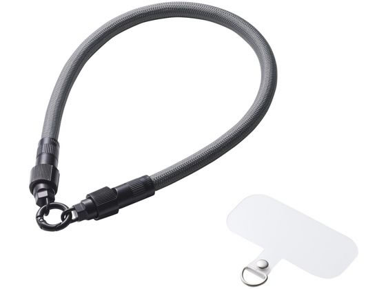 エレコム スマホストラップ 2in1 30cm ブラック P-STHH1CC08BK エレコム スマホストラップ 2in1 30cm ブラック P-STHH1CC08BK