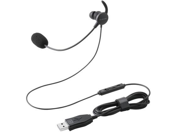エレコム 片耳ヘッドセット インナーイヤー USB接続 ブラック HS-EP21MUBK エレコム 片耳ヘッドセット インナーイヤー USB接続 ブラック HS-EP21MUBK