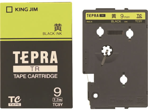 キングジム TR用テープ パステル 9mm 黄 黒文字 TC9Y