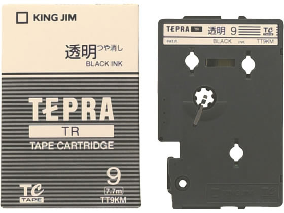 キングジム TR用テープ 9mm 透明マット 黒文字 TT9KM