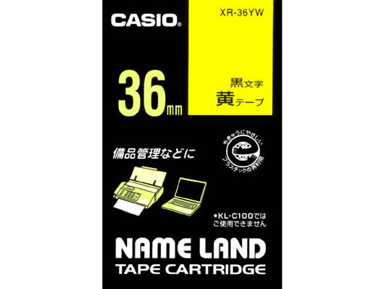 カシオ ネームランド スタンダード 36mm 黄 黒文字 XR-36YW