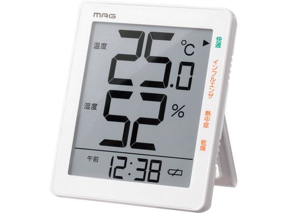 MAG 温湿度計 デジタル 時計 環境目安 置き掛け兼用 スタンド ホワイト TH-105WH TH-105 WH MAG 温湿度計 デジタル 時計 環境目安 置き掛け兼用 スタンド ホワイト TH-105WH TH-105 WH
