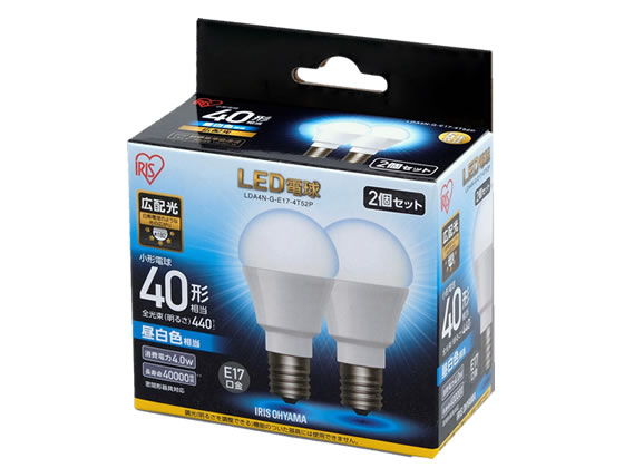 アイリスオーヤマ LED電球広配光440lm昼白2個