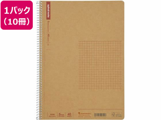 マルマン スパイラルノート ベーシック 5mm方眼罫 40枚 10冊 N246