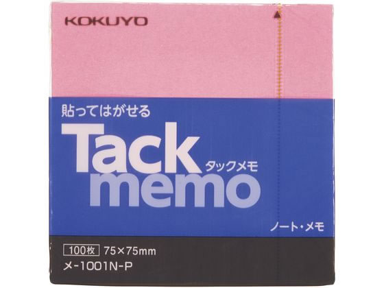 コクヨ タックメモ ノートタイプ 75×75mm ピンク 100枚 メ-1001N-P