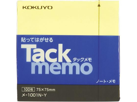 コクヨ タックメモ ノートタイプ 75×75mm 黄 100枚 メ-1001N-Y