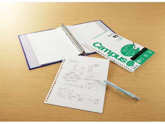 未使用 ルーズリーフ 白 1枚買って欲しい コクヨ ルーズリーフ(さらさら書ける)B5 26穴 無地 50枚 ﾉ-837WNが191