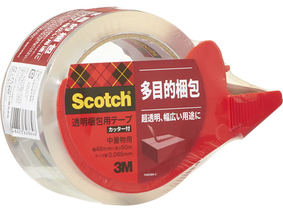 3M 透明テープ カッターディスペンサー付 65μ48mm×50m 313D-1PN