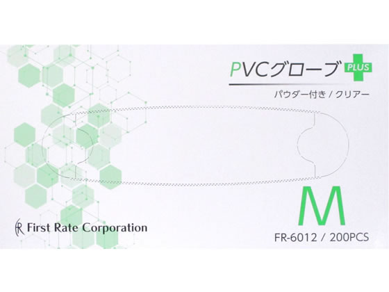 ファーストレイト PVCグローブプラス M 200枚 FR-6012 ファーストレイト PVCグローブプラス M 200枚 FR-6012