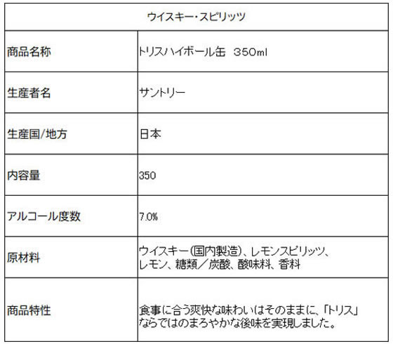 サントリー トリスハイボール 350mlが188円 通販【ココデカウ サントリー トリスハイボール 350mlが188円 通販【ココデカウ